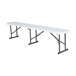 lifetime 80309 portable folding bench, 6-foot, white granite