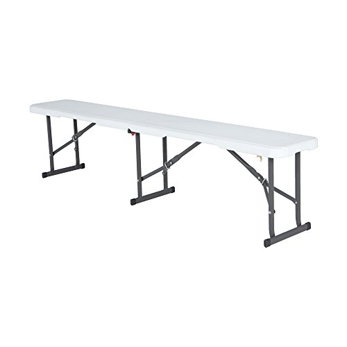 LIFETIME 80309 Portable Folding Bench, 6-Foot, White Granite