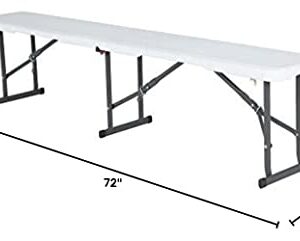 LIFETIME 80309 Portable Folding Bench, 6-Foot, White Granite