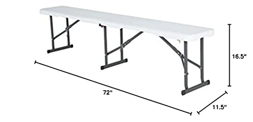 LIFETIME 80309 Portable Folding Bench, 6-Foot, White Granite