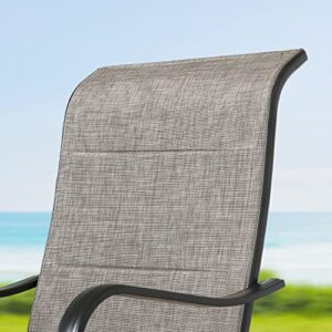 Patio Tree Outdoor Dining Chairs Patio C Spring Motion Chairs Outdoor Metal Sling Chairs with High Backrest, Set of 2