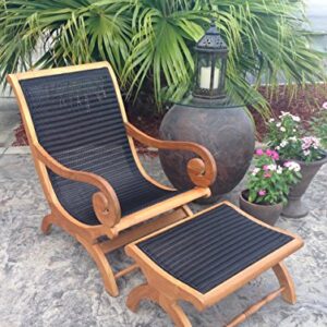 Kenya Teak Lazy Chair Incl. Footstool, Made from Solid A-Grade Teak Wood