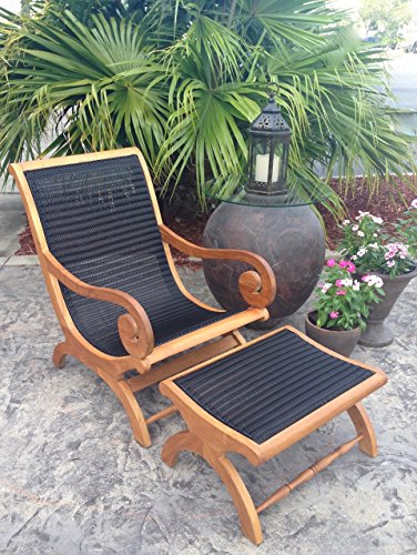 Kenya Teak Lazy Chair Incl. Footstool, Made from Solid A-Grade Teak Wood