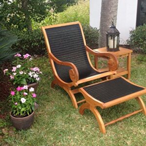 Kenya Teak Lazy Chair Incl. Footstool, Made from Solid A-Grade Teak Wood