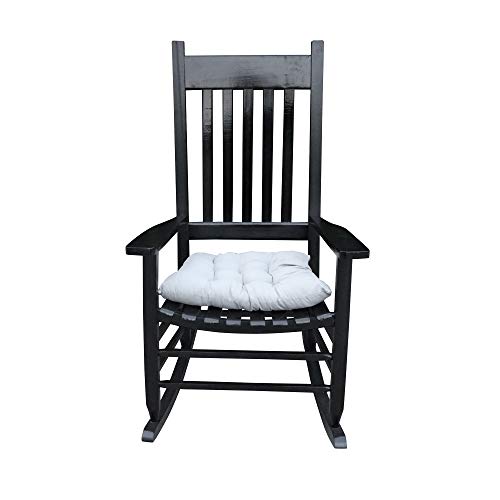 HomVent Wood Rocking Chair, 280 Lbs Heavy Duty Rocking Rocker Chair, Backyard and Patio Porch Rocker with Wide Seat and Armrest for Outdoor& Indoor Use, Cushion not Include (Black 1)