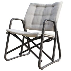 strongback outdoor patio chair, portable folding outdoor chair with lumbar support, great for patio furniture, balcony, camping, and lawn