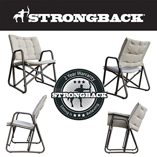 STRONGBACK Outdoor Patio Chair, Portable Folding Outdoor Chair with Lumbar Support, Great for Patio Furniture, Balcony, Camping, and Lawn