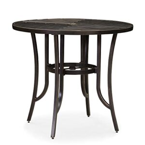 purple leaf bar table outdoor counter height bistro round cast aluminum with umbrella hole dining coffee space saving metal furniture modern home garden pub patio table