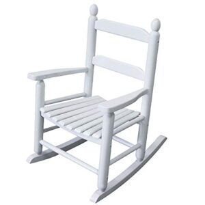 Rockingrocker - K079WT Durable White Child’s Wooden Rocking Chair/Porch Rocker - Indoor or Outdoor - Suitable for 3-7 Years Old