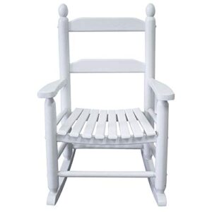 Rockingrocker - K079WT Durable White Child’s Wooden Rocking Chair/Porch Rocker - Indoor or Outdoor - Suitable for 3-7 Years Old