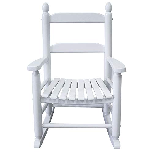 Rockingrocker - K079WT Durable White Child’s Wooden Rocking Chair/Porch Rocker - Indoor or Outdoor - Suitable for 3-7 Years Old