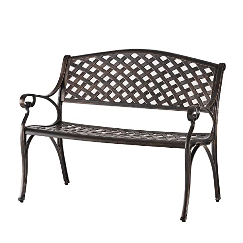 Christopher Knight Home Eastwood Antique Copper Cast Aluminum Bench