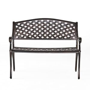 Christopher Knight Home Eastwood Antique Copper Cast Aluminum Bench