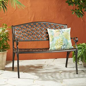 Christopher Knight Home Eastwood Antique Copper Cast Aluminum Bench