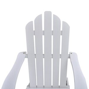 Festnight Garden Adirondack Chair with Footrest Wood Garden Reclining Lounger Chair for Balcony Patio Backyard Poolside Indoor and Outdoor Furniture 27.8 x 37.8 x 36.2 Inches (W x D x H) (White)