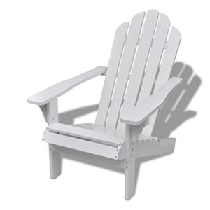 Festnight Garden Adirondack Chair with Footrest Wood Garden Reclining Lounger Chair for Balcony Patio Backyard Poolside Indoor and Outdoor Furniture 27.8 x 37.8 x 36.2 Inches (W x D x H) (White)