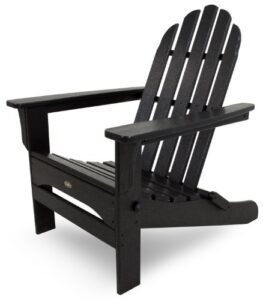 trex outdoor furniture by polywood txa53cb cape cod folding adirondack chair, charcoal black