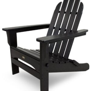 Trex Outdoor Furniture by Polywood TXA53CB Cape Cod Folding Adirondack Chair, Charcoal Black