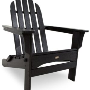 Trex Outdoor Furniture by Polywood TXA53CB Cape Cod Folding Adirondack Chair, Charcoal Black