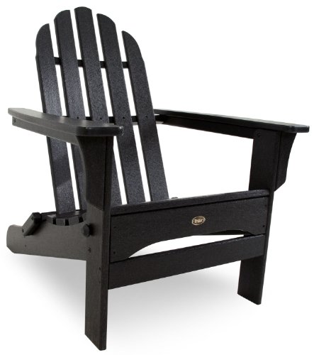 Trex Outdoor Furniture by Polywood TXA53CB Cape Cod Folding Adirondack Chair, Charcoal Black