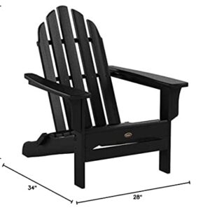 Trex Outdoor Furniture by Polywood TXA53CB Cape Cod Folding Adirondack Chair, Charcoal Black