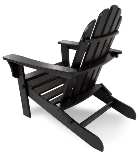 Trex Outdoor Furniture by Polywood TXA53CB Cape Cod Folding Adirondack Chair, Charcoal Black