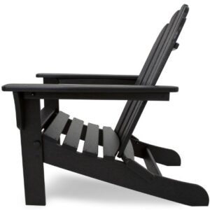 Trex Outdoor Furniture by Polywood TXA53CB Cape Cod Folding Adirondack Chair, Charcoal Black