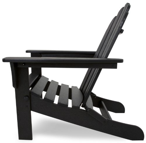 Trex Outdoor Furniture by Polywood TXA53CB Cape Cod Folding Adirondack Chair, Charcoal Black