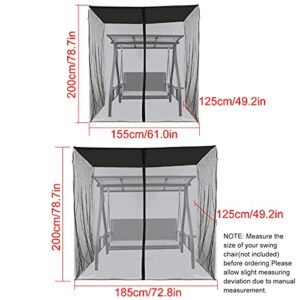 Lixada Outdoor Swing Chair Mesh Net Ultra Large Mosquito Net Zipper Closure Netting Curtain Water Resistant Patio Seater Mesh Canopy Cover