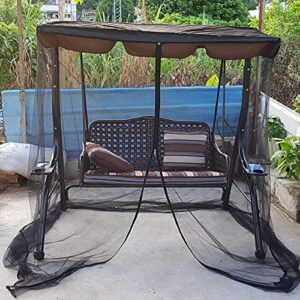 Lixada Outdoor Swing Chair Mesh Net Ultra Large Mosquito Net Zipper Closure Netting Curtain Water Resistant Patio Seater Mesh Canopy Cover