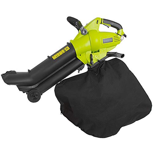 Serene Life Electric Leaf Blower, Vacuum & Shredder Mulcher | 3-in-1 Home & Garden Lawn Tool with Blower Vac Bag (SereneLife PSLHTM34), Black