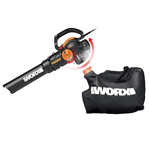 WORX WG512 12 Amp TRIVAC 3-in-1 Electric Leaf Blower/Mulcher/Yard Vacuum & WA4092 Universal Gutter Cleaning Kit for Leaf Blowers