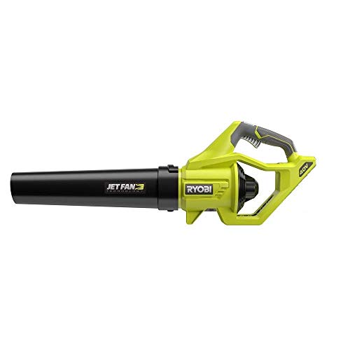 Ryobi RY40406BTL 40 Volt 110 MPH 500 CFM Cordless Jet Fan Leaf Blower 40V. Bare Tool (Battery and Charger NOT Included) … (Renewed)