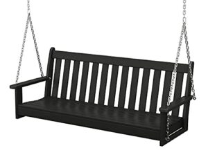 polywood gns60bl vineyard 60″ outdoor swing, black