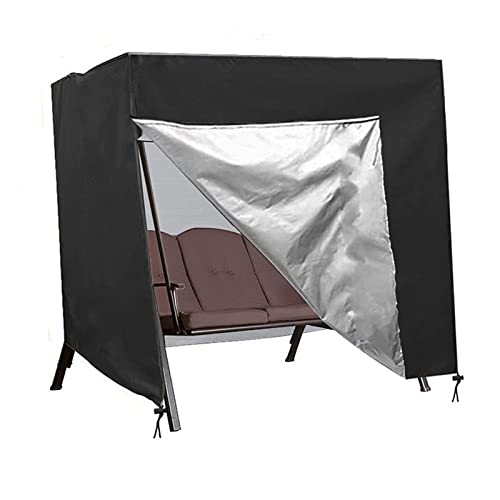 yeshine Outdoor Swing Cover, 3 Seater Patio Swing Cover Hammock Chair Glider Covers, Waterproof 210D Silver Coated Oxford Fabric, UV Protection, Dustproof, 86.61" x 49.21'' x 66.93'', Black