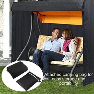 yeshine Outdoor Swing Cover, 3 Seater Patio Swing Cover Hammock Chair Glider Covers, Waterproof 210D Silver Coated Oxford Fabric, UV Protection, Dustproof, 86.61" x 49.21'' x 66.93'', Black