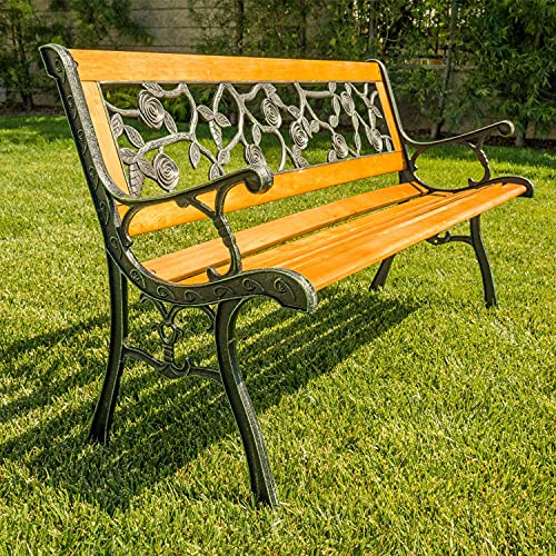 FDW Park Bench Garden Metal Outdoor Furniture Benches Clearance for Patio Yard