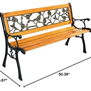 FDW Park Bench Garden Metal Outdoor Furniture Benches Clearance for Patio Yard