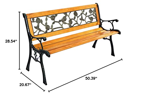 FDW Park Bench Garden Metal Outdoor Furniture Benches Clearance for Patio Yard