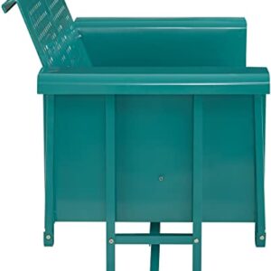 Crosley Furniture CO1024-TU Bates Retro Metal Outdoor Loveseat Glider, Turquoise Gloss