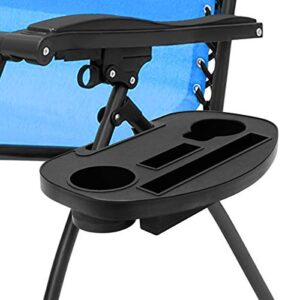 coolrunner zero gravity chair cup holder, zero gravity chair tray with mobile device slot, snack tray, and water cups, universal recliners cup holder tray for fold lounge chairs (black)