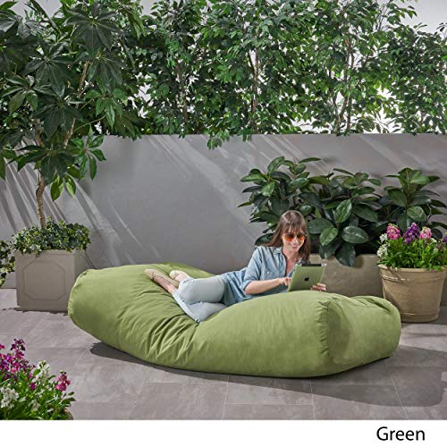 Christopher Knight Home Vivien Outdoor Water Resistant 6'x3' Lounger Bean Bag, Green