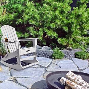 Adirondack Chair with Ottoman,Folding Adirondack Chairs,Rocking Adirondack Chair with Cup Holder,Adirondack Chairs Weather Resistant,Fire Pit Chairs,Plastic Adirondack Chairs for Adults,350 lbs