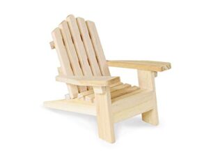 multicraft beach adirondack chair miniature wood for dollhouses, displays, crafting, diy – 5 inches