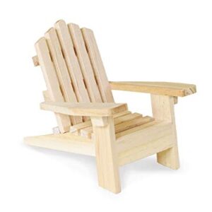 Multicraft Beach Adirondack Chair Miniature Wood for Dollhouses, Displays, Crafting, DIY - 5 Inches