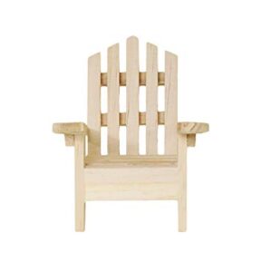 Multicraft Beach Adirondack Chair Miniature Wood for Dollhouses, Displays, Crafting, DIY - 5 Inches