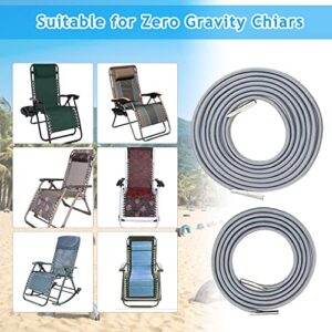 Replacement Cord for Zero Gravity Chair 4 Cord，Universal Replacement Bungee Cord Laces for Antigravity Chair, Lounge Recliners, Patio Lawn Chair, Elastic Chair Repair Kit, Grey