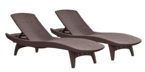 keter 211045 pacific sun lounger set of 2, brown
