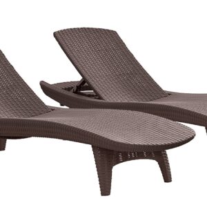 Keter 211045 Pacific Sun Lounger Set of 2, Brown