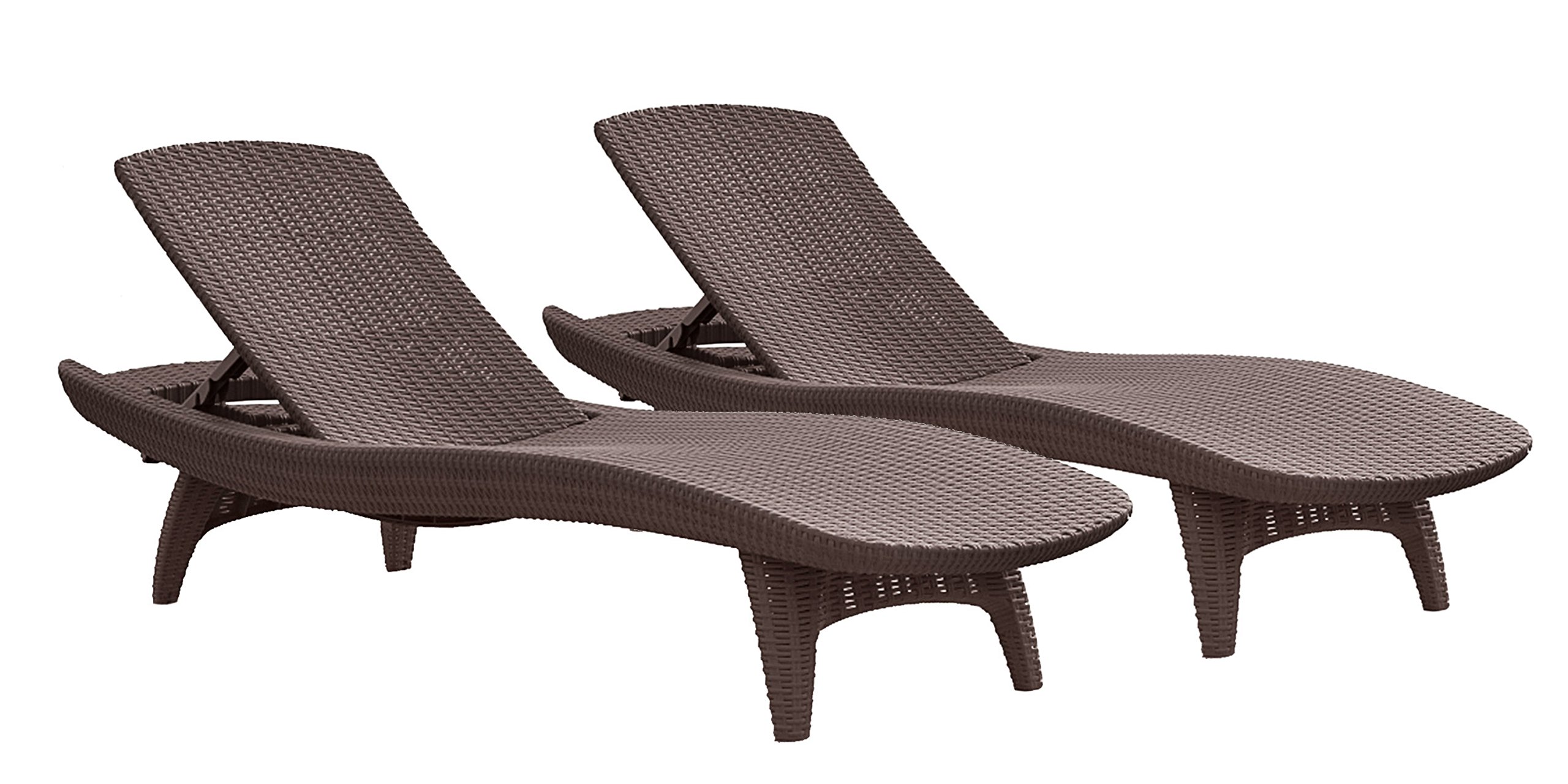 Keter 211045 Pacific Sun Lounger Set of 2, Brown